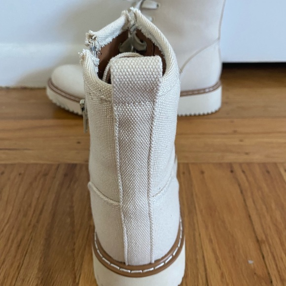 Madden girl off white canvas combat boots - Picture 3 of 6
